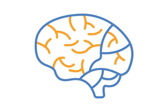 Brain Blue Orange Line Icon: A Versatile Visual Asset for Creative Professionals