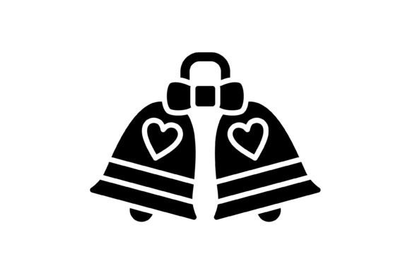 Elegant Wedding Bells Glyph Icon for Modern Design