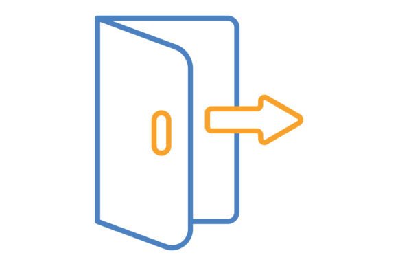 Integrating the Logout Blue Orange Line Icon into Your Digital and Print Workflow