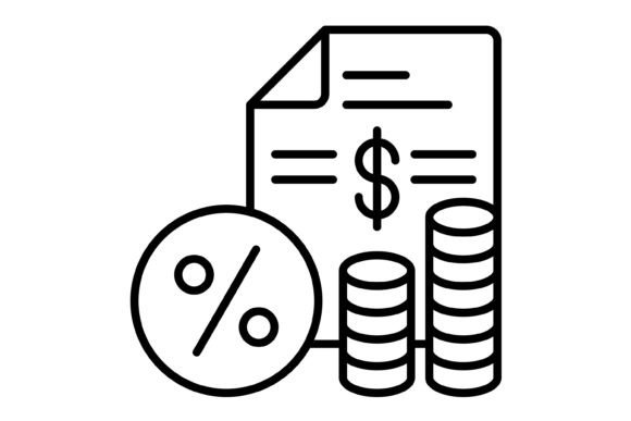 Interest Rate Outline Icon: Versatile Formats for Modern Design