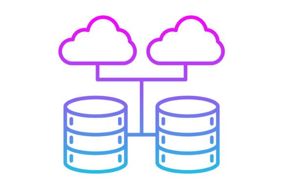 Mastering Modern Data Visualization: The Cloud Database Line Gradient Icon
