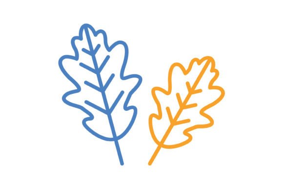 Oak Leaf Blue Orange Line Icon: Strategic Design for Modern Digital Projects