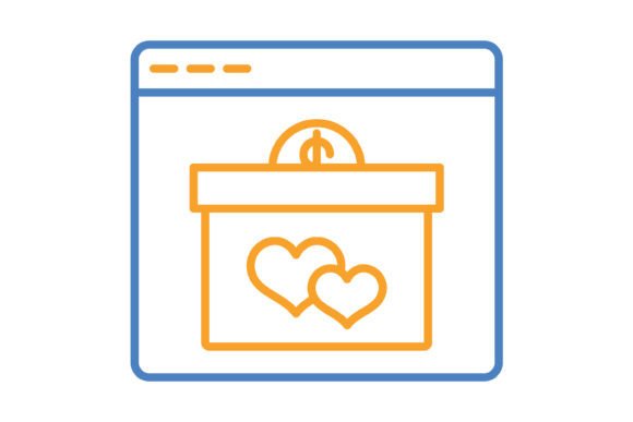 Online Donation Blue Orange Line Icon: A Practical Visual Tool for Modern Giving