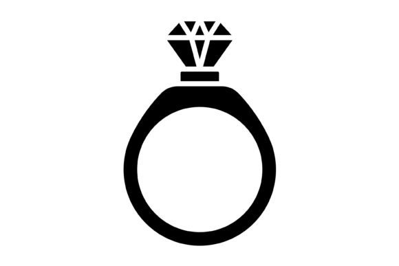 Practical Wedding Ring Glyph Icon for Modern Digital Design