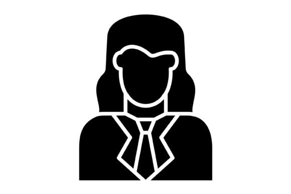 Streamline Your Visuals with the Female Accountant Glyph Icon