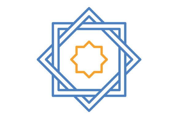 Streamlining Visual Consistency with the Rub El Hizb Blue Orange Line Icon