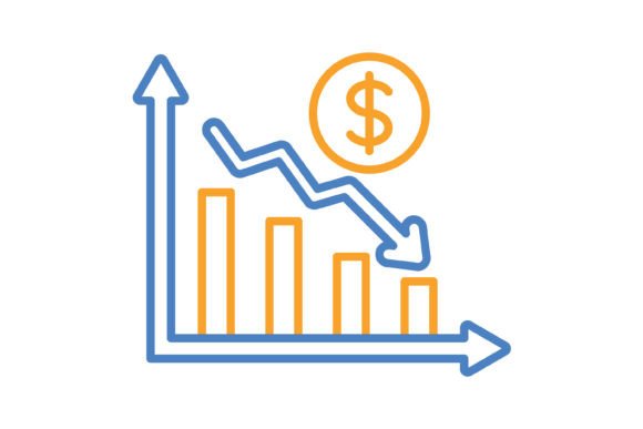Visualizing Data with the Loss Chart Blue Orange Line Icon
